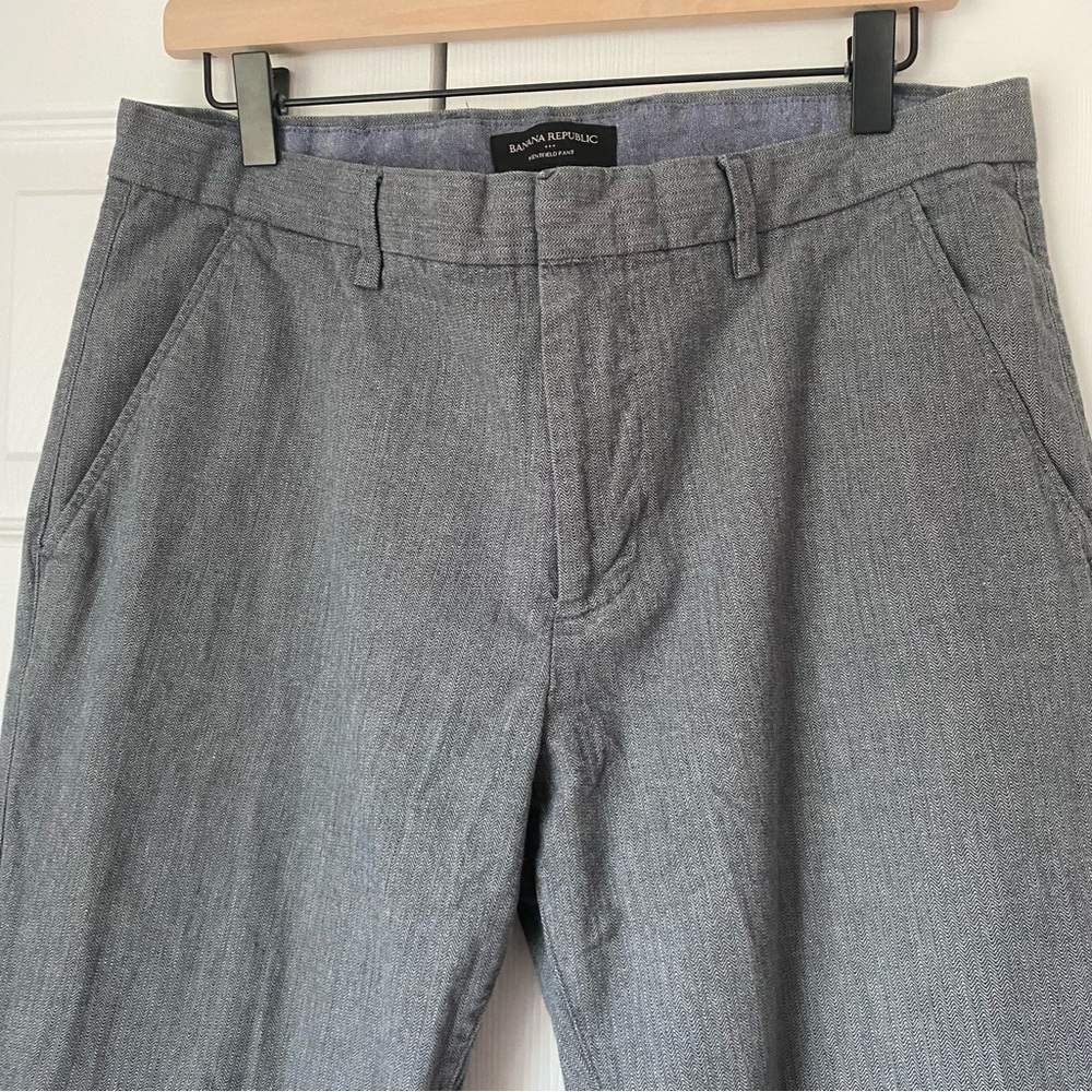 Banana Republic Kentfield Pant Men Chino 32 100% Cotton Grey Quiet Luxury Preppy - Picture 5 of 5